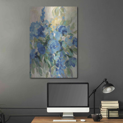 «Flower Market III Blue» par Silvia Vassileva, art mural en métal