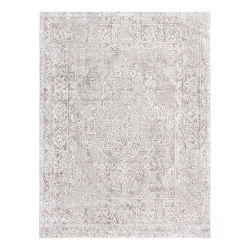 Audres Oriental Gray/Ivory Area Rug, Rectangle 8' x 10'