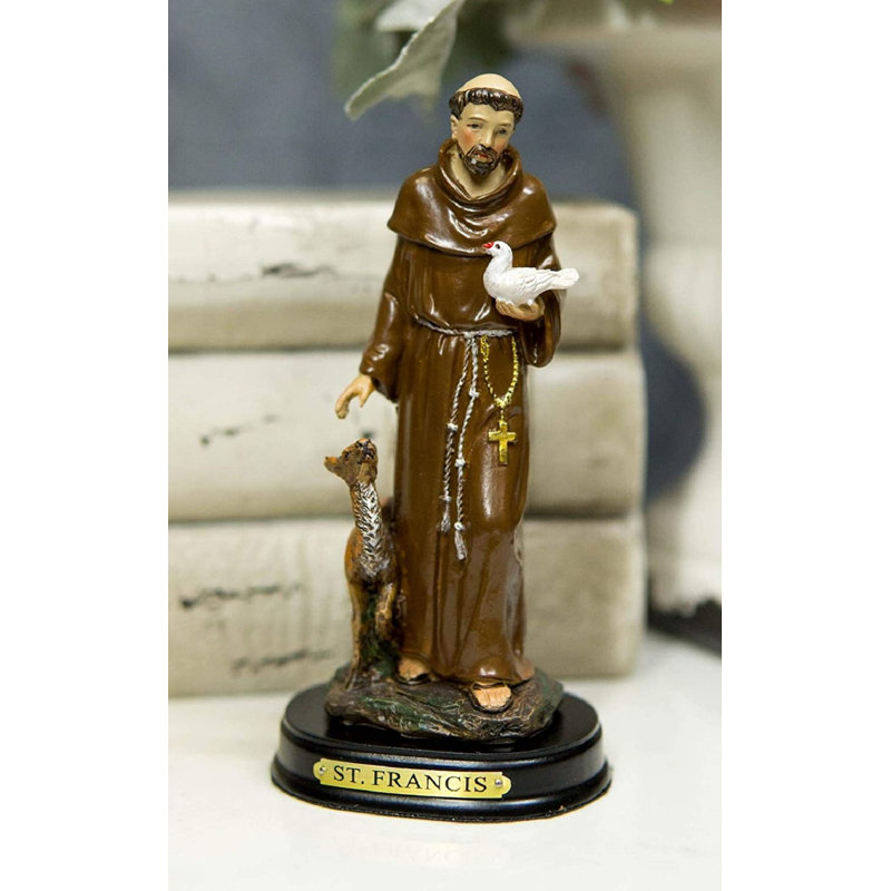 Figurine de Cathédrale Saint-François d'Assise avec colombe et cerf