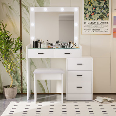 Coiffeuse réglable avec 4 tiroirs