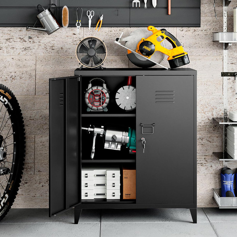 2 -Door Storage Cabinet, Black