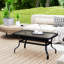 Table basse d'extérieur 37 po avec plateau en verre trempé noir