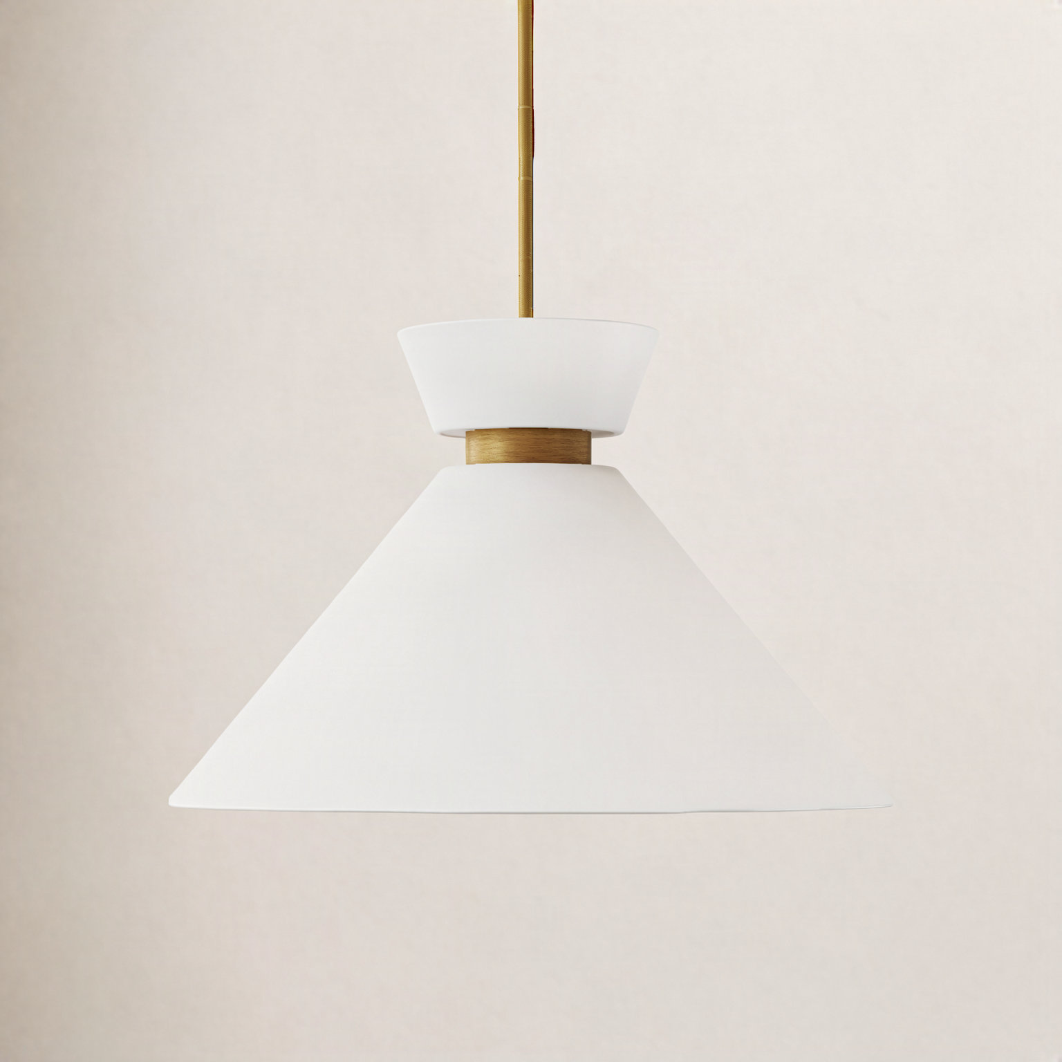 Rafaella Single Light Glass Pendant, Brushed Gold, 9" H x 14.125" W x 14.125" D