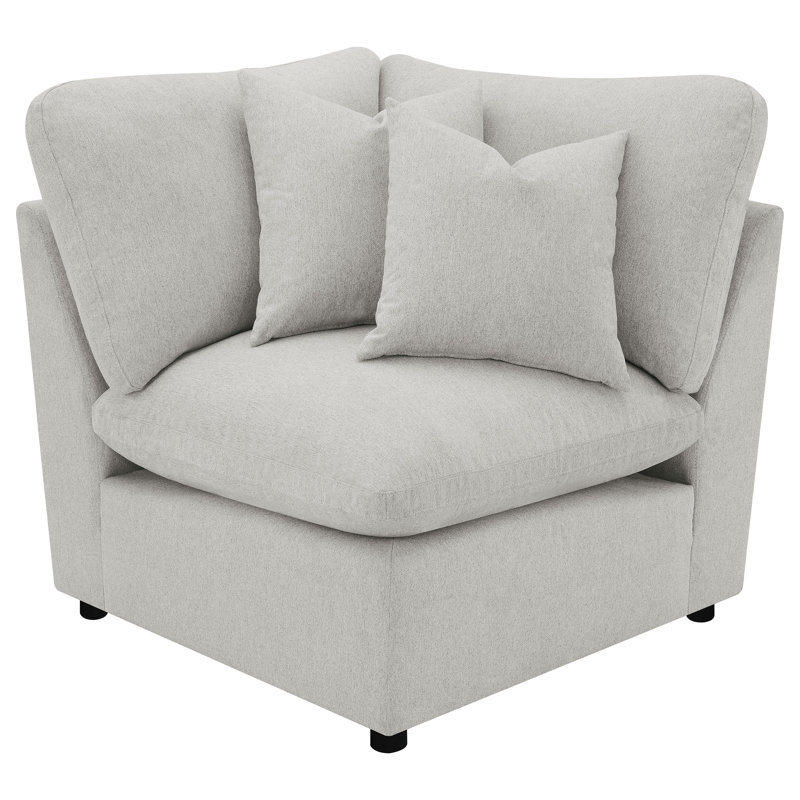 Fauteuil d'angle Gilverto, gris, Tissu gris