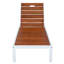 Outdoor Chaise Lounge, Adjustable Backrest Pool Daybed Recliner, for Patio Poolside Beach, White + Brown Finish