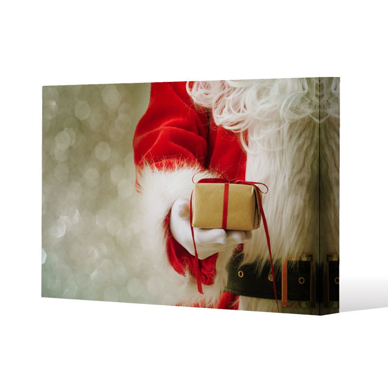 Santa Claus Gloved Hands - Wrapped Canvas Print, 41cm H x 41cm W