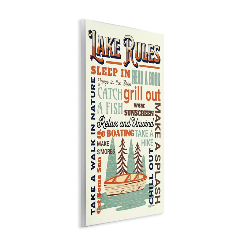 "Lake Rules", activités murales par Marla Rae, H 19 po x l 13 po