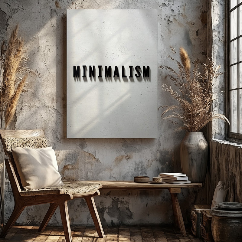 La toile crée un design minimaliste avec un fond blanc épuré avec une décoration murale, une texture subtile qui ajoute de la profondeur centrée sur la toile