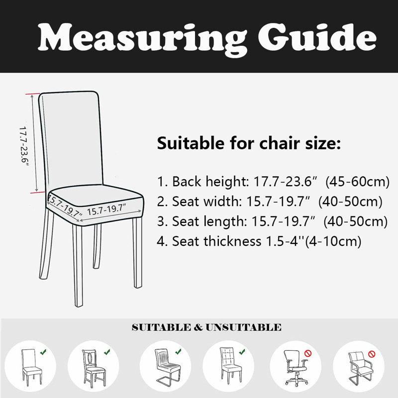 Housse pour chaise de salle à manger, Mélange de polyester noir