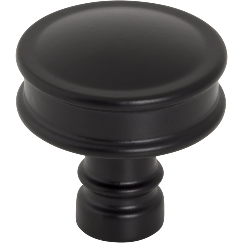 Cranford 1 1/4" Diameter Round Knob, Flat Black