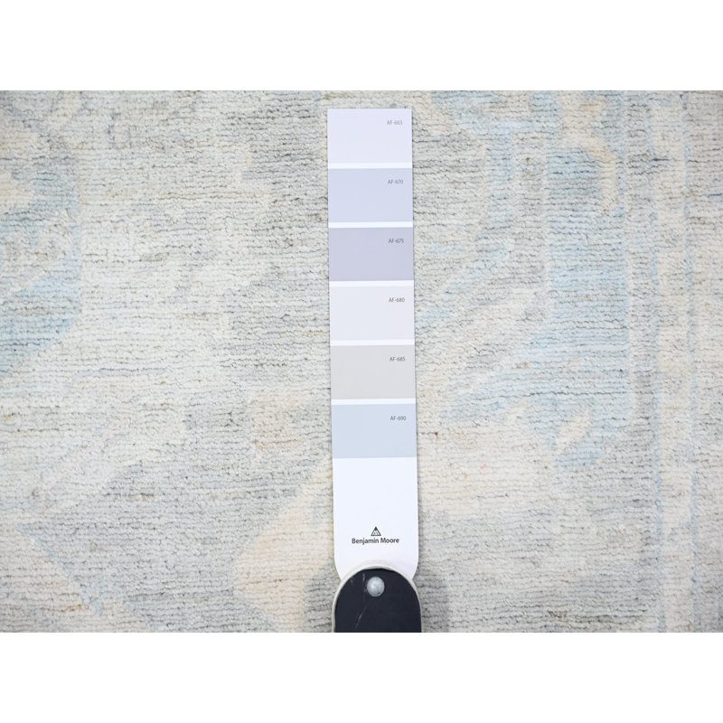 Tapis de couloir large en laine délavée noué à la main 4 pi x 9 pi 9 po Peshawar 90D086B7B68747F88FFD5F9B359F1F82