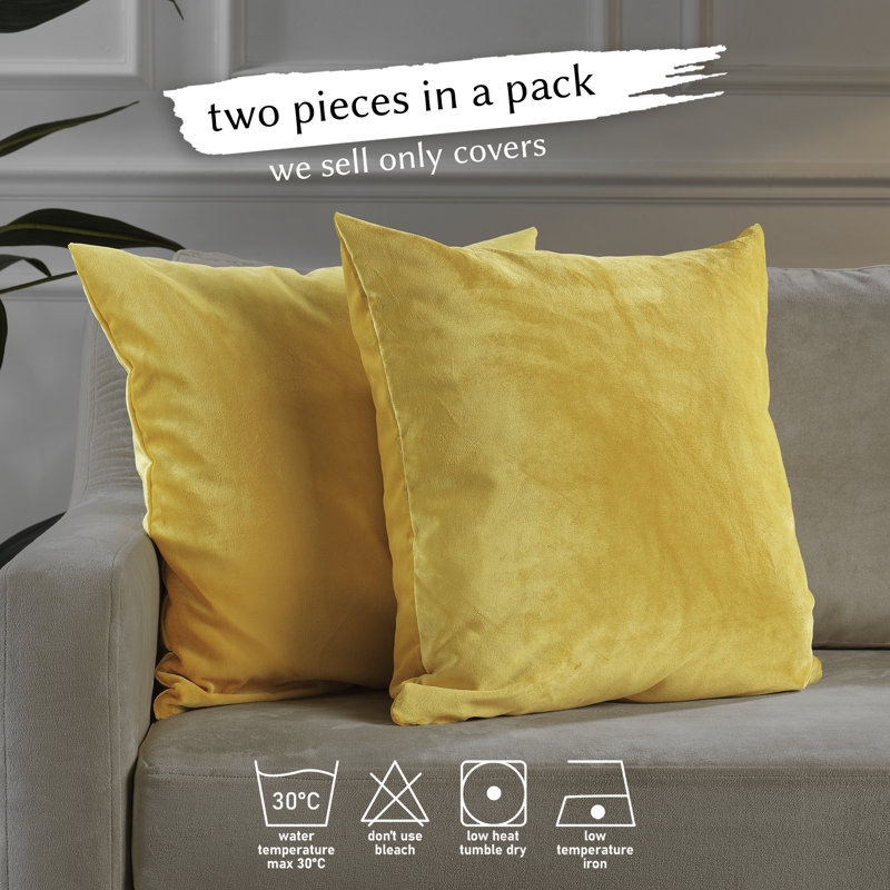 Matte Velvet Pillow Cover, 26" x 26", 62 Yellow
