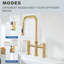 3 Holes Brass Double Handle Bridge Kitchen Faucet With 2-Mode Pull Down Sprayer And Supply Lines-105019007