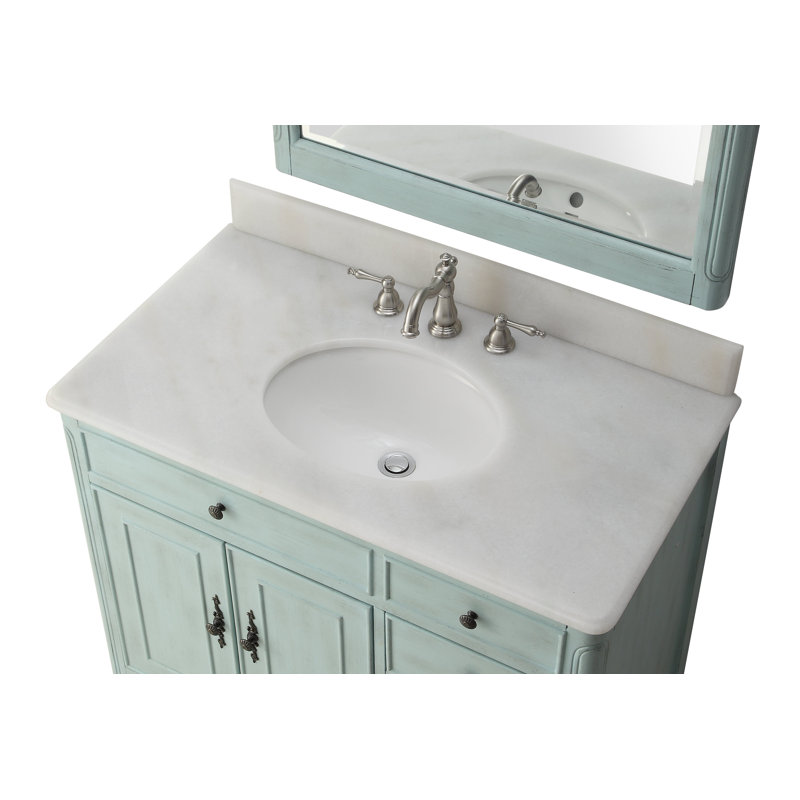 Ensemble de meuble-lavabo simple 38 po Medina, Bleu clair vieilli
