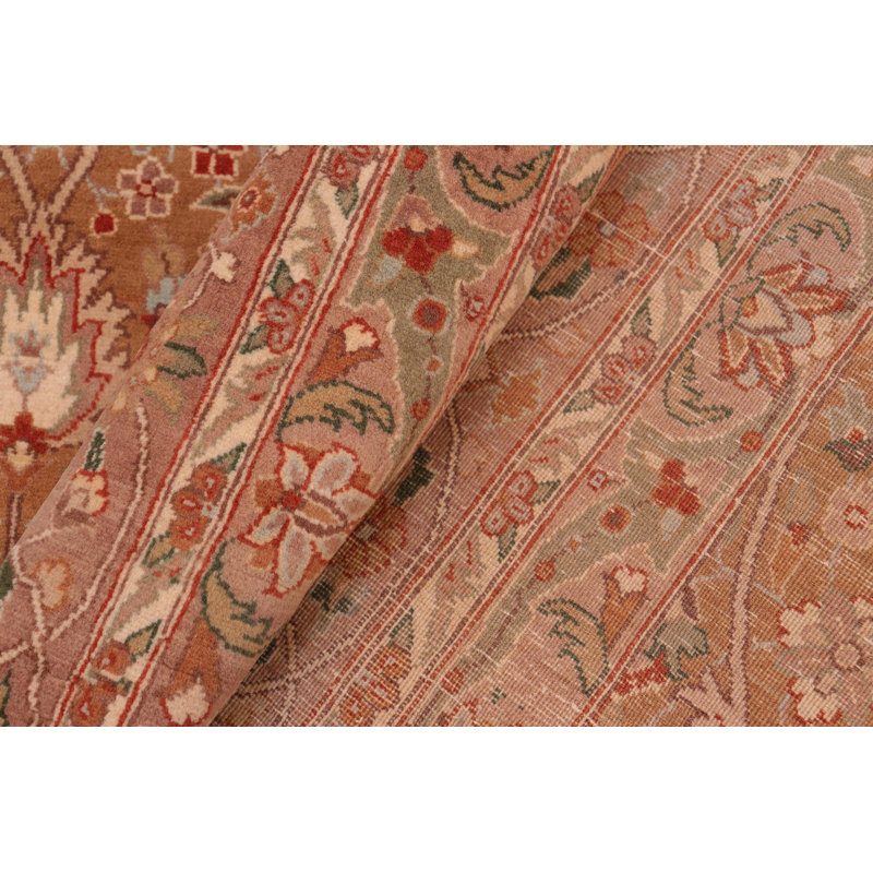 Tapis brun / rouge en laine noué à la main de style oriental Ozro 8 pi 1 po x 10 pi 10 po Ozro