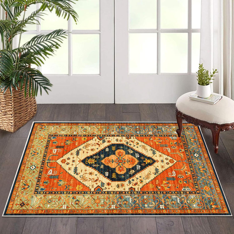 Tapis lavable rétro antidérapant, Tapis de couloir 2 pi x 4 pi