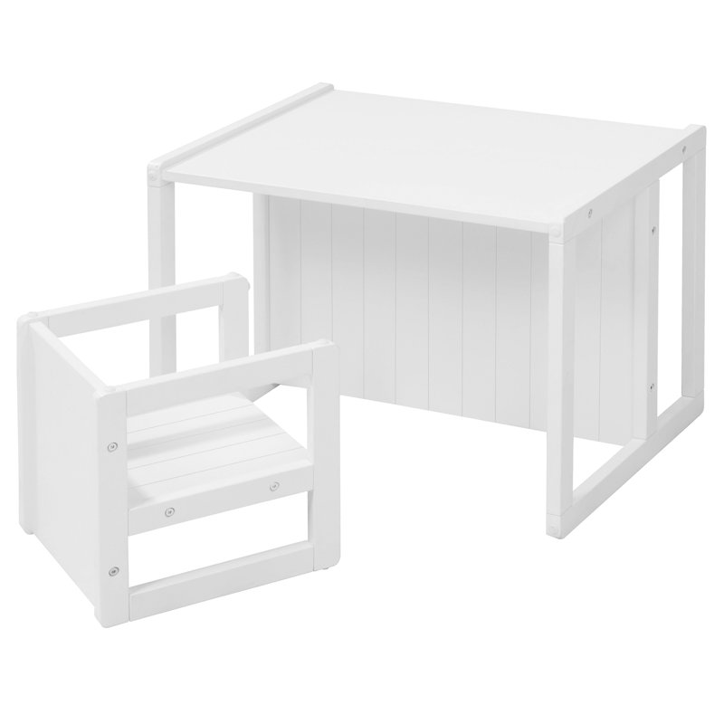 Kids 2 Piece Rectangular Play Table, White