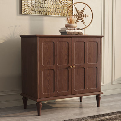   Gurbachan 31" Mid-Century Buffet with Adjustable Shelves and Removable Tall Wine Glass Rack