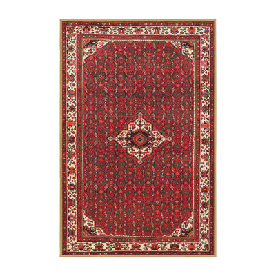 Tapis rouge/vert traditionnel Gertraud