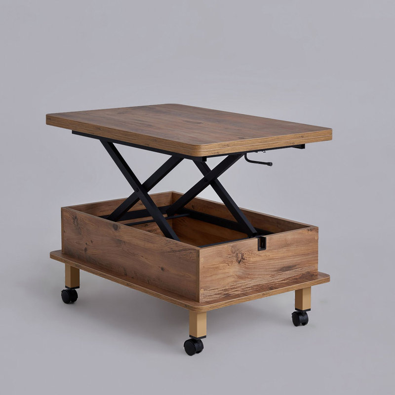 Table basse, Plateau brun clair / base brun clair