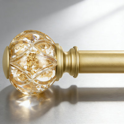Tringle à rideaux simple réglable avec embouts en cristal, tringle à draperie robuste de 7/8 po pour fenêtres, conception télescopique de 32 à 58 pouces