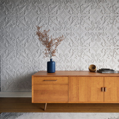 Endurathane Wheat 3D Wall Panel, 15 3/4"W x 15 3/4"H, Factory Primed