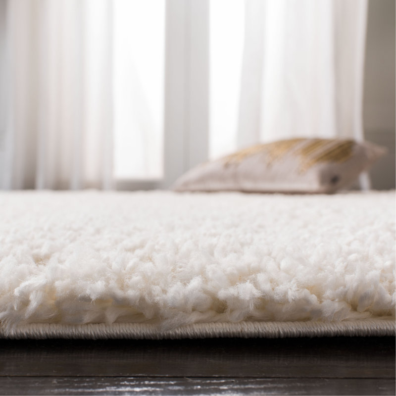 Sador Shag 800 Performance Solid Color Rug, Runner 2'3" x 6', White