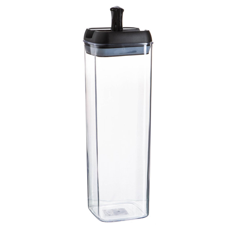 Argon Tableware - Food Storage Containers with Flip Lock Lid - Set of 6, Black, 30.5cm H x 10cm W x 10cm D