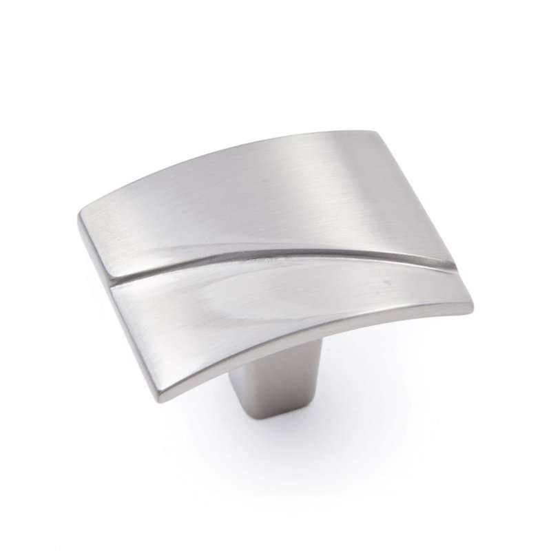 CK Series Brass Rectangle Knob, Satin Nickel (Pewter)
