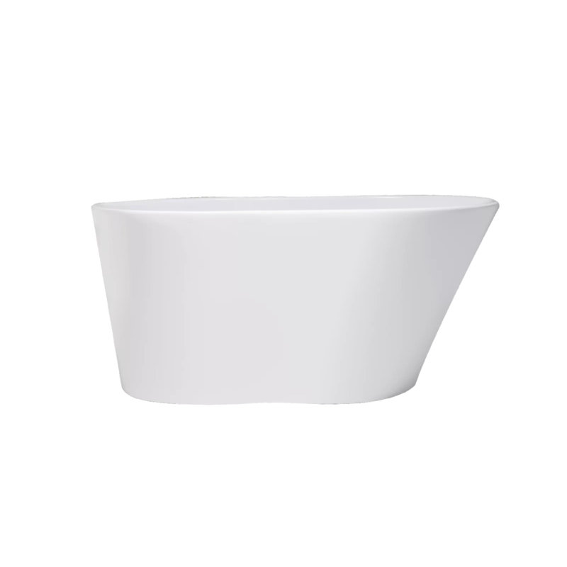Baignoire autoportante à surface solide 48 "x 30" Metro, Blanc lustré, Noir mat