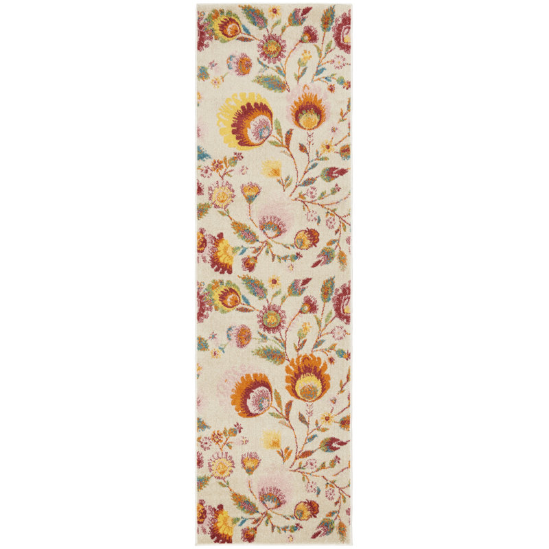 DH-ALR08 Floral Indoor Rug, Runner 2'3" x 7'6"