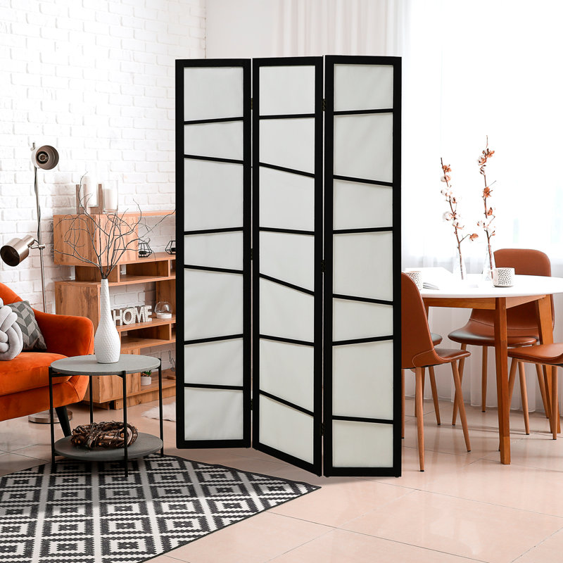 Aafiyah 120cm W x 170cm H 3 - Panel Solid Wood Folding Room Divider