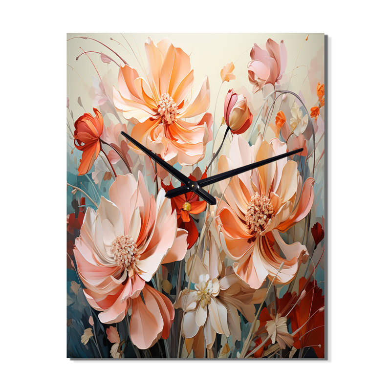 Jasonna - Horloges murales Abstract Botanicals, H 32 po x l 24 po x P 1 po