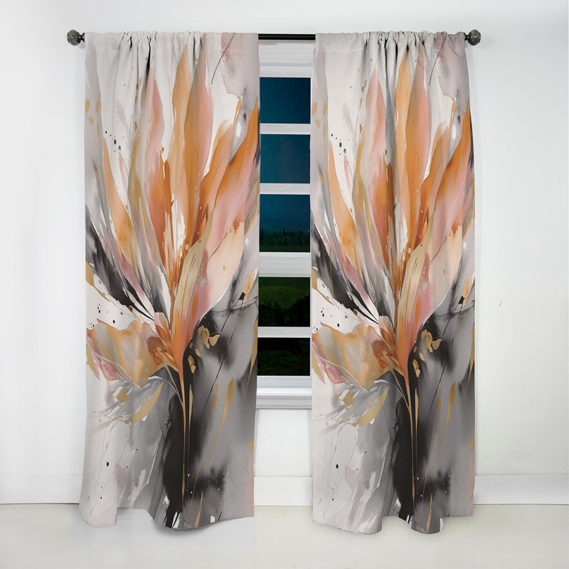 Kristen - Abstract Marble Blackout Curtain - 1 Panels, 52" W x 63" L