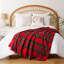 Jeté de Noël à motif écossais pour canapé-lit Mohair tartan à carreaux en cachemire doux