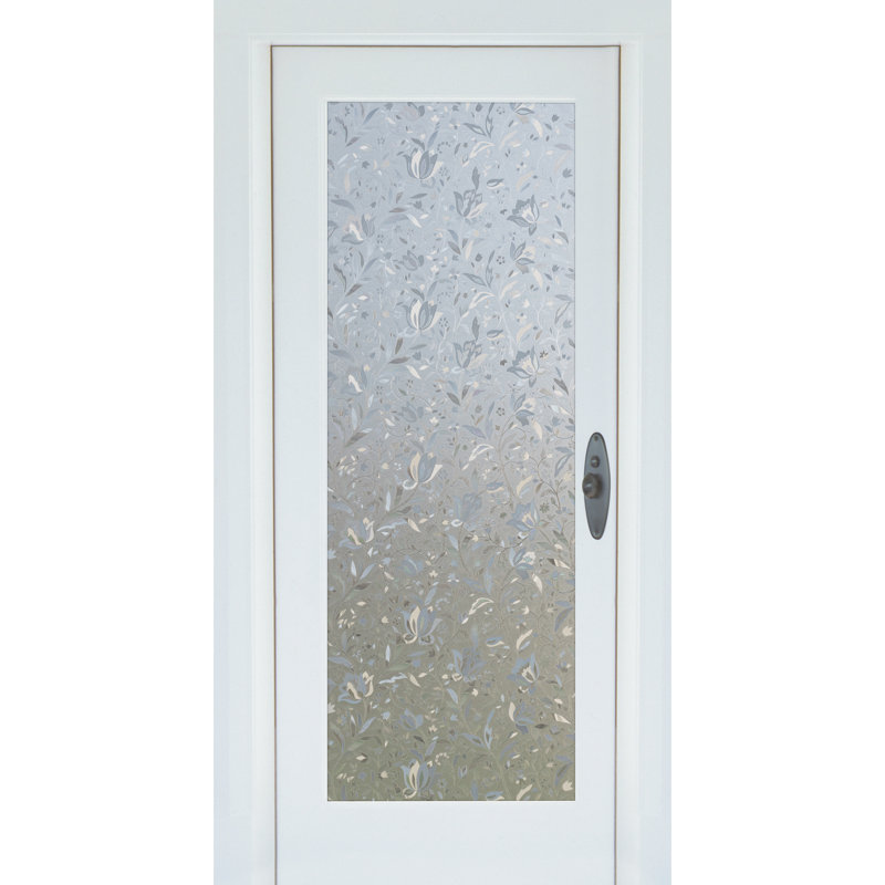 Adhésif décoratif pour porte de fenêtre à motif floral, H 35,25 po x l 78 po