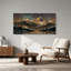 Tableau sur toile représentant un paysage désertique stylisé avec trois lunes-539706383