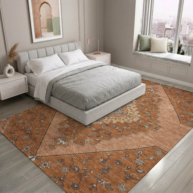 Tapis lavable à la machine de qualité supérieure Mayfield AMF2472, Paprika, 5' x 7'6"