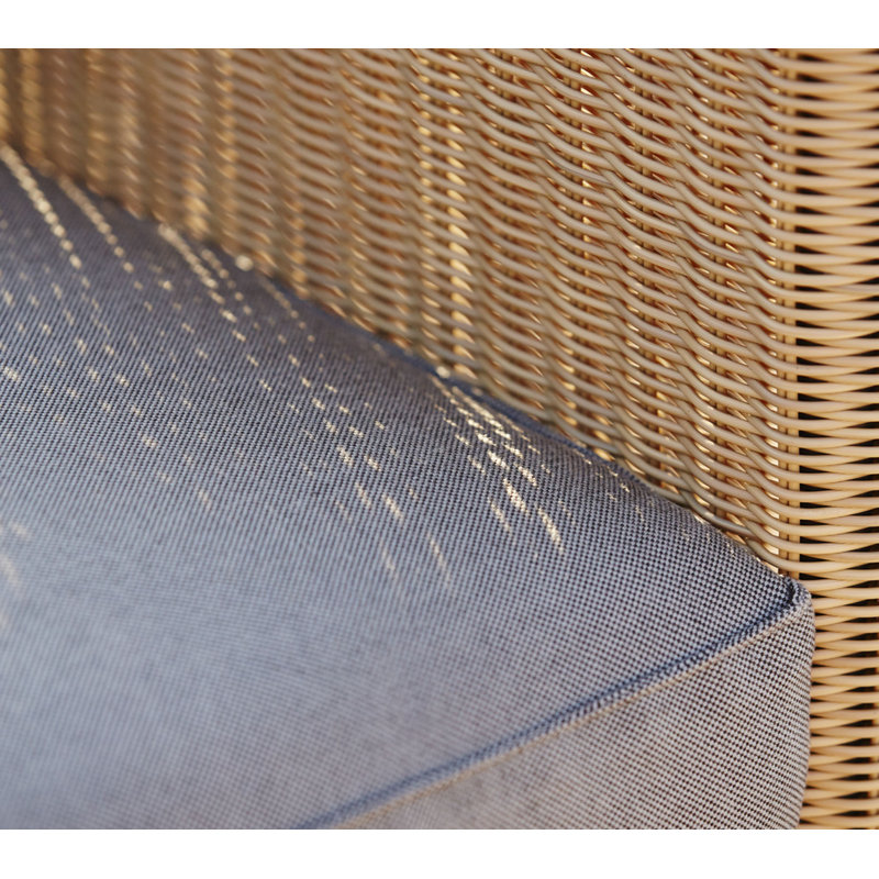 Chester 77.6'' Wide Outdoor Wicker Patio Sofa with Cushions, Black, Natural