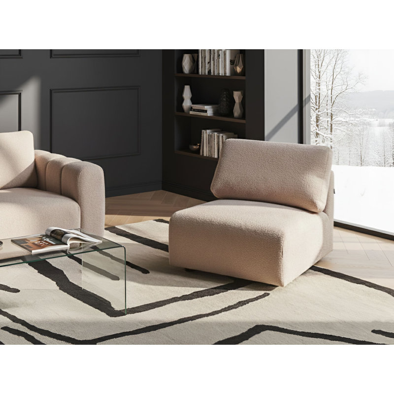 Beyza 1 Seater Seating Component, Beige Boucle