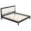 Structure de lit plateforme en bois massif avec tête de lit en velours, aucun sommier requis-1117707086-1116860265