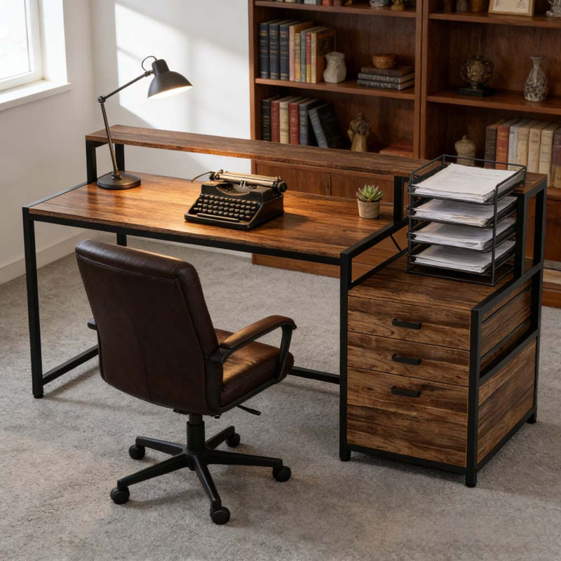 Bureau, bureau d'ordinateur spacieux, bureau d'écriture