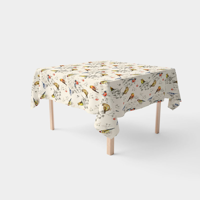 Square Tablecloth, 100% Cotton, 52X52", Bird Watch