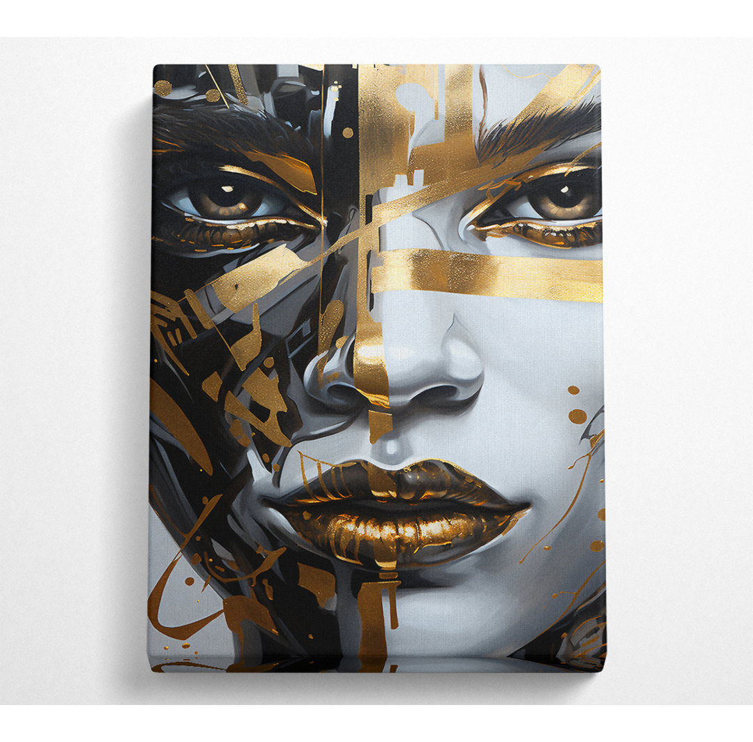 Metallic Gace Of Gold - Wrapped Canvas Kunstdrucke