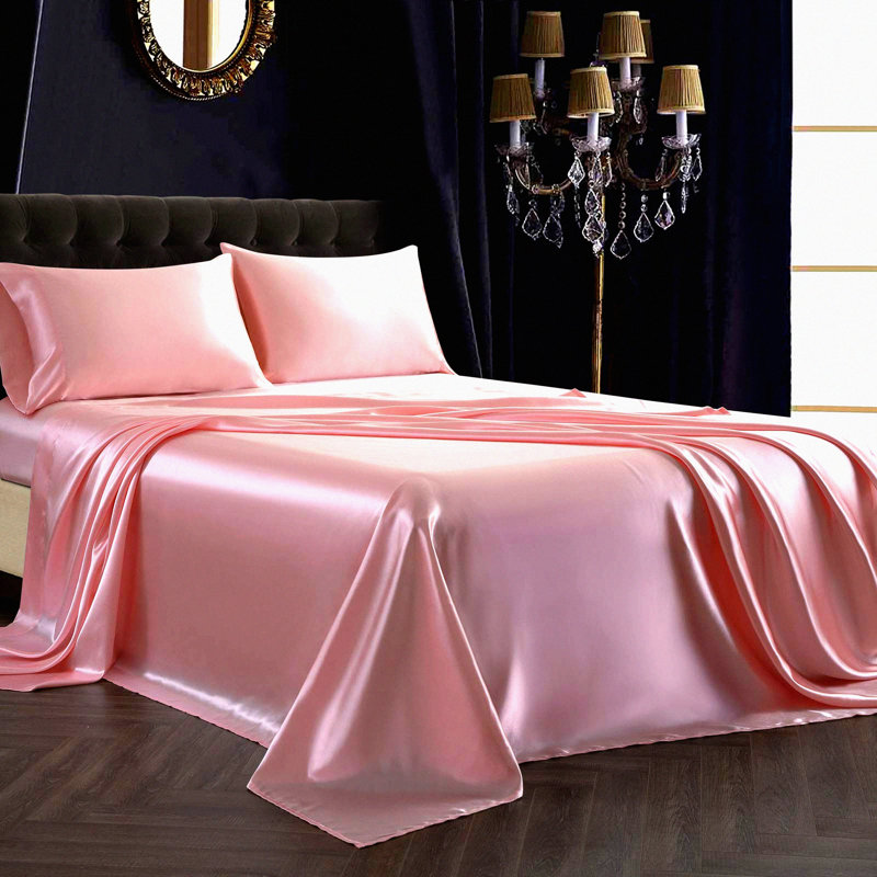 Blush Pink Silky Twin XL Bedding Set - Ultra-Soft College Dorm Sheets - 3Pcs Extra Long Bed Sheets