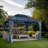 Hardtop Gazebo with Galvanized Steel Double Roof, Sturdy Aluminum Frame, Curtains, and Netting for Patio, Lawn, and Garden-113147035