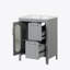 Meuble-lavabo avec lavabo, meuble-lavabo avec deux tiroirs et porte, tablette réglable