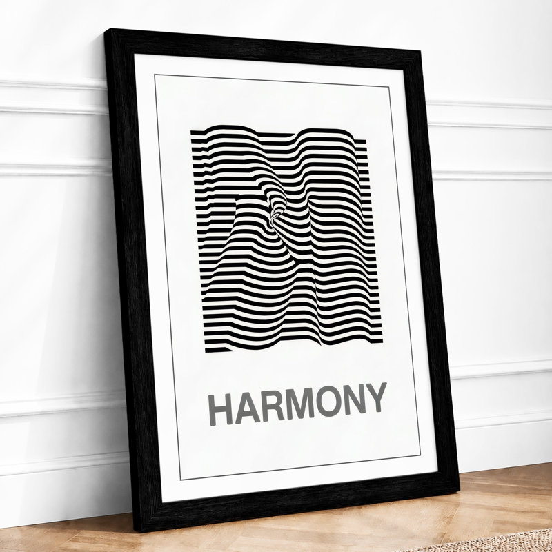 Spiral Harmony Geometric - Framed Print, A4 - 29.7 x 21.0 cm, Black