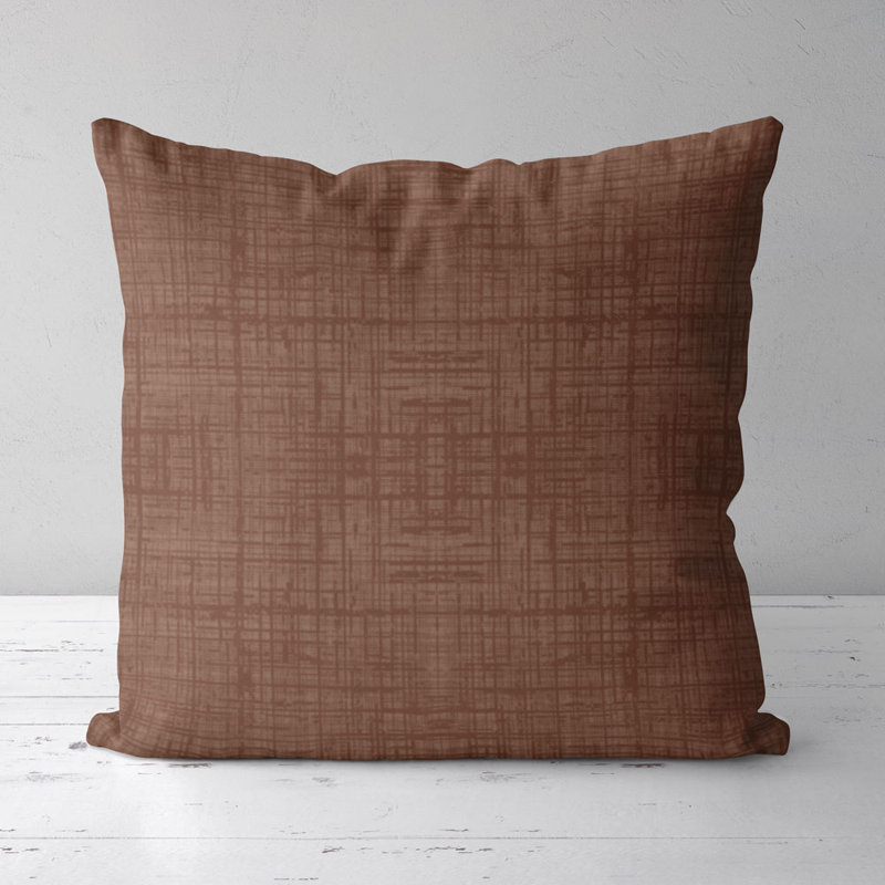 Housse de coussin carré et insert, Marron