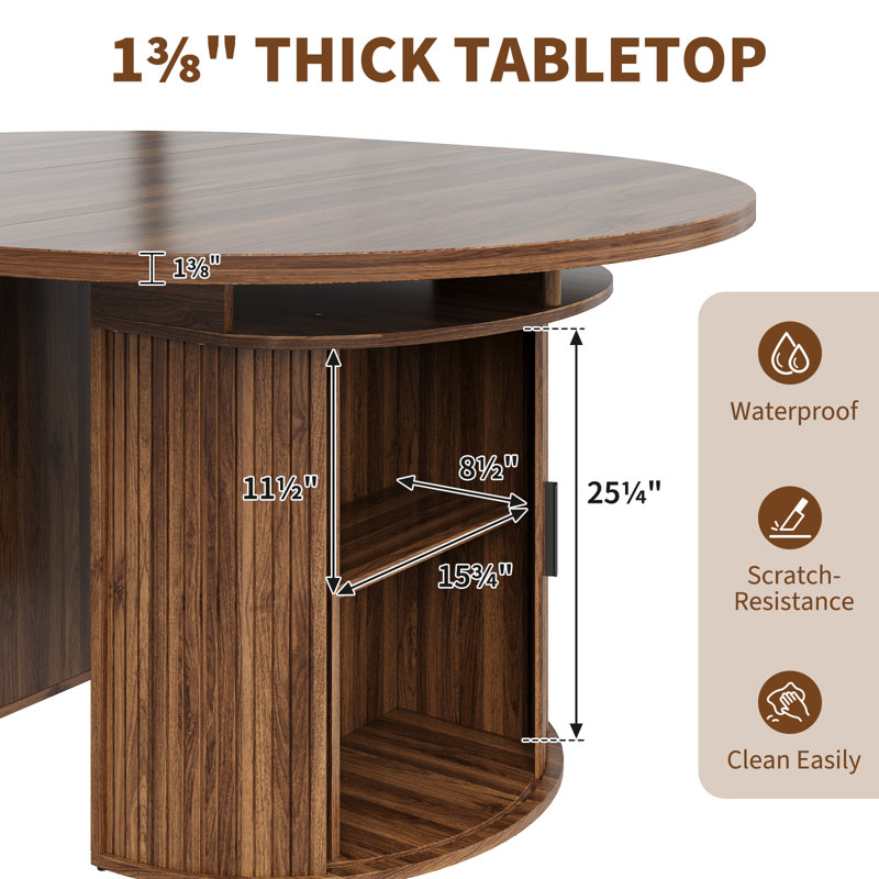 Table de salle à manger extensible, Brown
